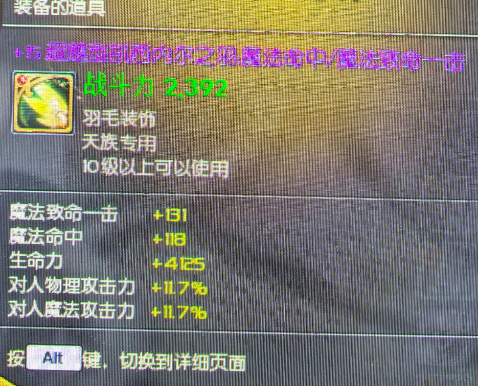 +15超越魔命魔爆毛+15增强手镯